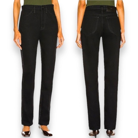 FRAME Jeans Woman’s Size 27 Le Italian True Straight Leg High Rise Black New - Picture 1 of 16